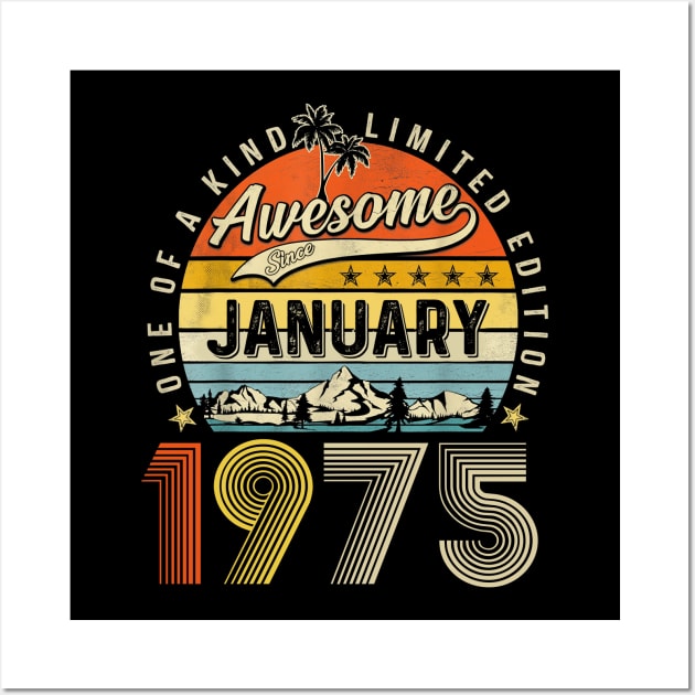 Awesome Since January 1975 Vintage 48th Birthday Wall Art by Tagliarini Kristi